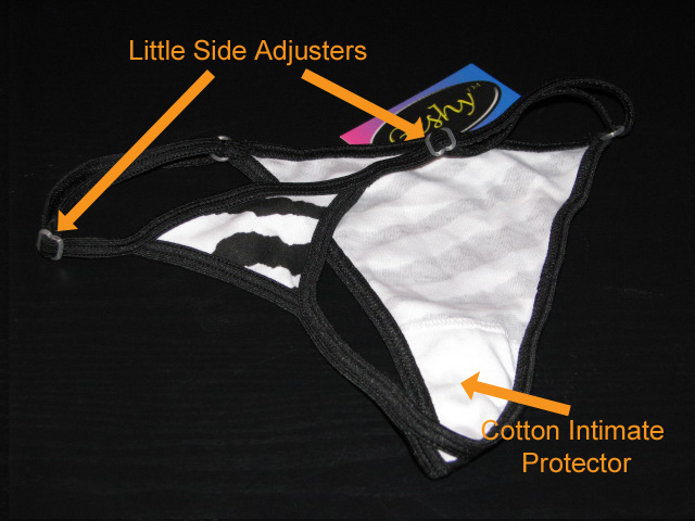 Photo of cotton intimate protector and adjustable sides.