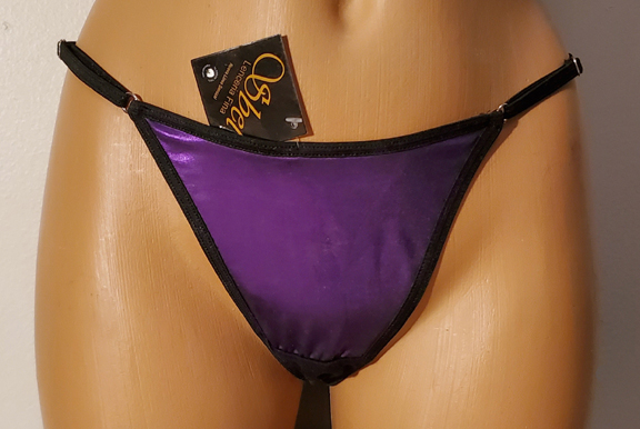 Purple adjustable thong